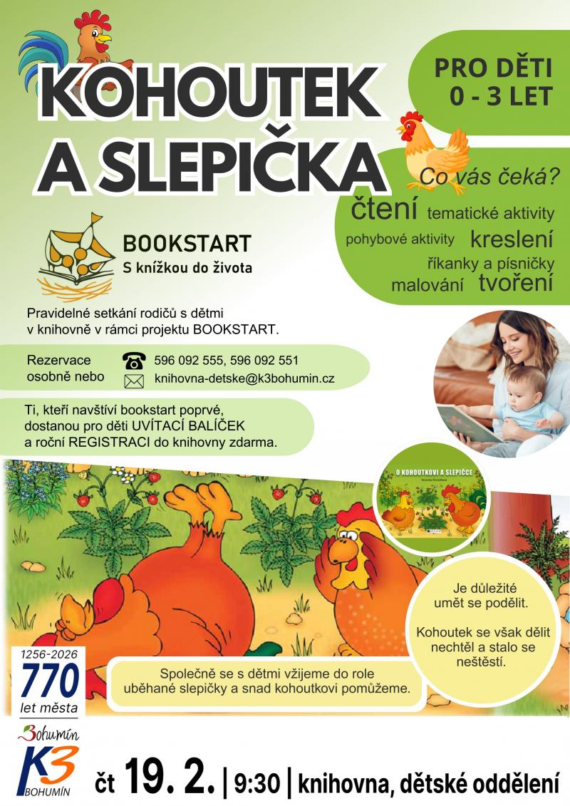 Bookstart – Kohoutek a slepička (0-3 roky)