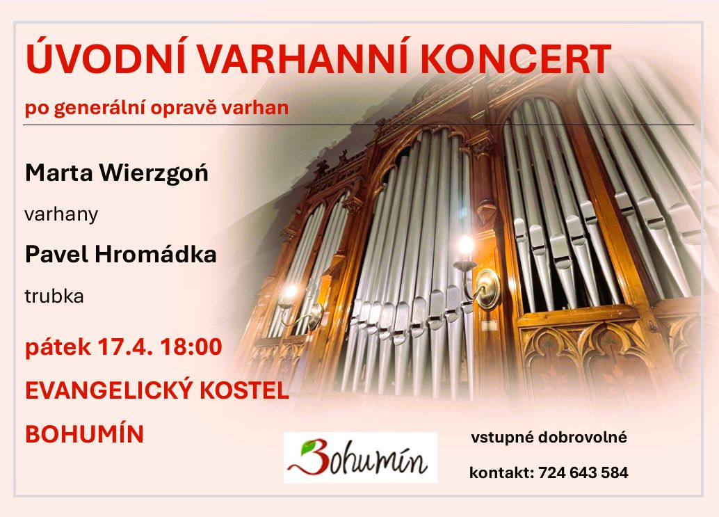 Varhanní koncert v Evangelickém kostele
