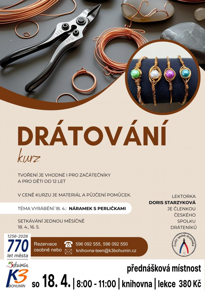 Workshop: Drátování - Náramek s perličkami
